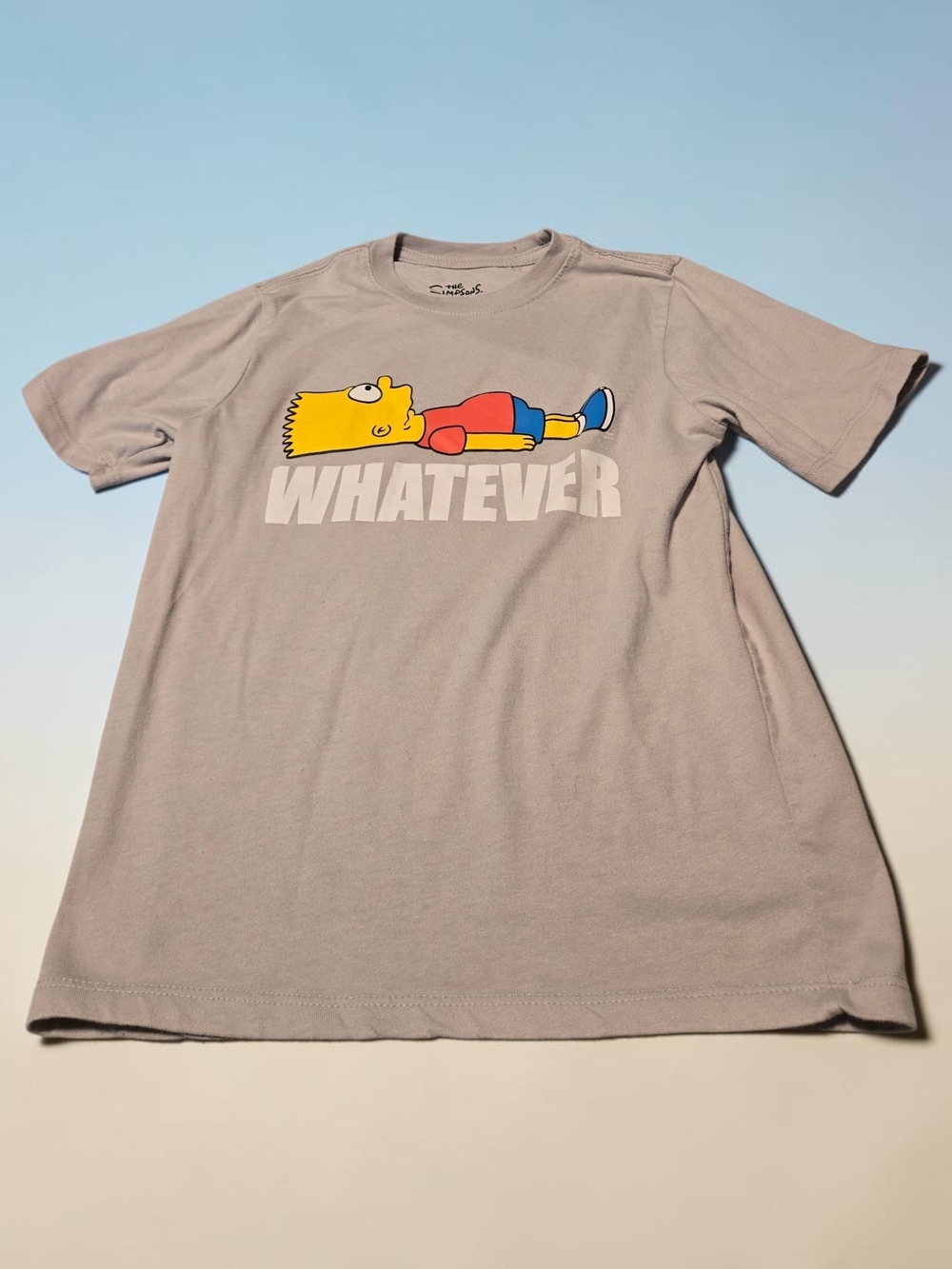 The Simpsons Kids 'Whatever' Graphic Tee With Bart Simpson Light Gray Size M (8)
